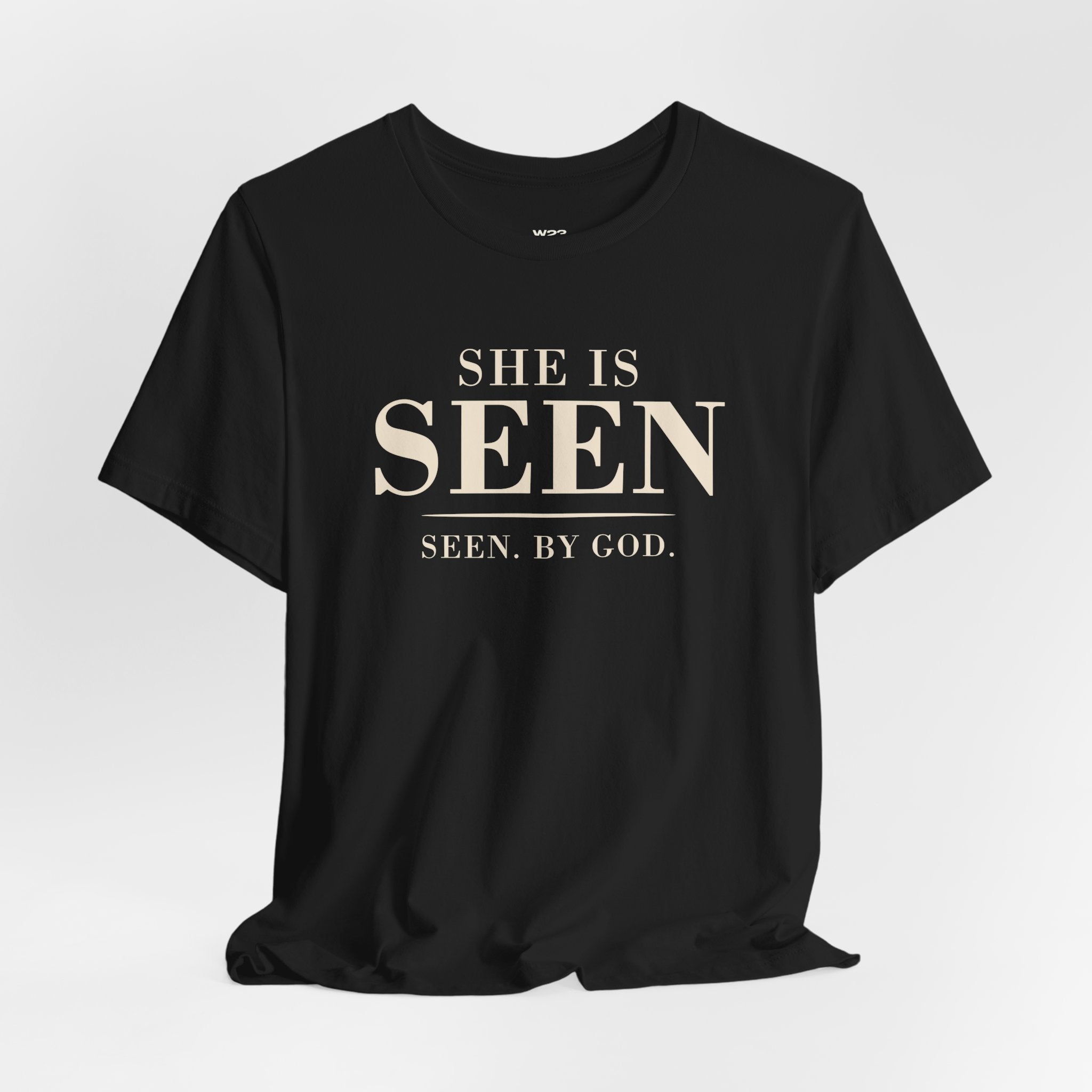 She Is SEEN. — "Seen, by God" Women's Faith Tee